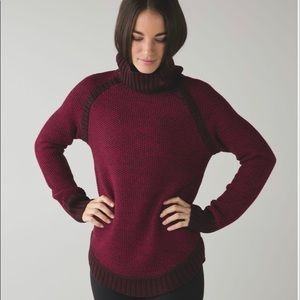 Lululemon Passage to Prana Sweater Berry Rumble/Heathered Bordeaux Drama Size 4